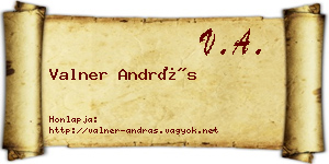 Valner András névjegykártya