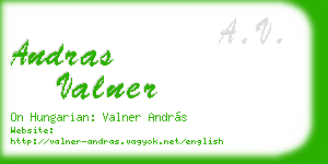 andras valner business card